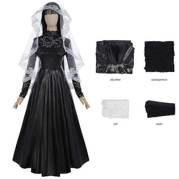 /NN/Japansk Anime Uniform Osaragi Cosplay PU Läder Klänning Halloween Karneval Party Kostym för Kvinnor Med peruk S