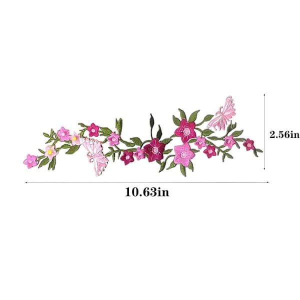 Dekorative lapper Blomsterapplikasjon Sommerfugllapp