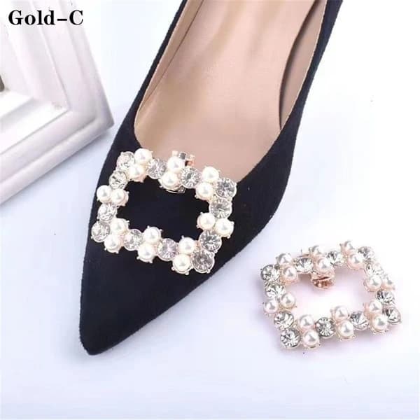 2 stk. Skoklips Charm Spenne GULL C C gull C-C