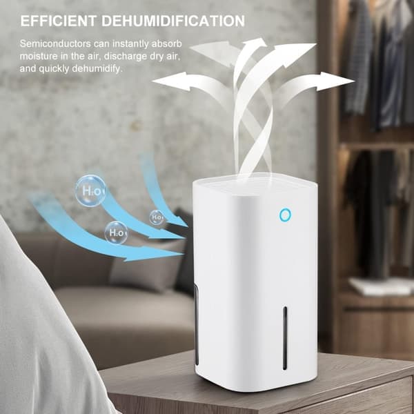 Small Dehumidifier - 850 ml Portable Electric Dehumidifier - White
