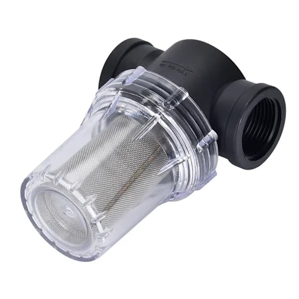 3/4 \" Vandpumpefilter med 200 Mesh Rustfrit Stål Net, Indløb