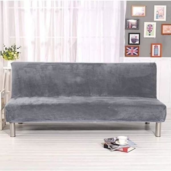 {NT}Sovesofa Trekk - Ensfarget Grå Farge - Elastisk - Størrelse 180-210cm