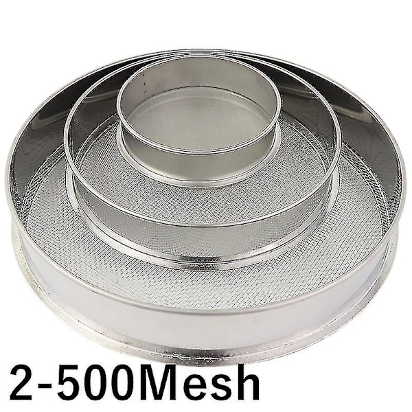 2-500 m rund 304 rustfrit stål labsigte åbning Sigter Rystere Kit Mel Filterskærm Ser 10cm Diameter 12 Mesh 1.6mm