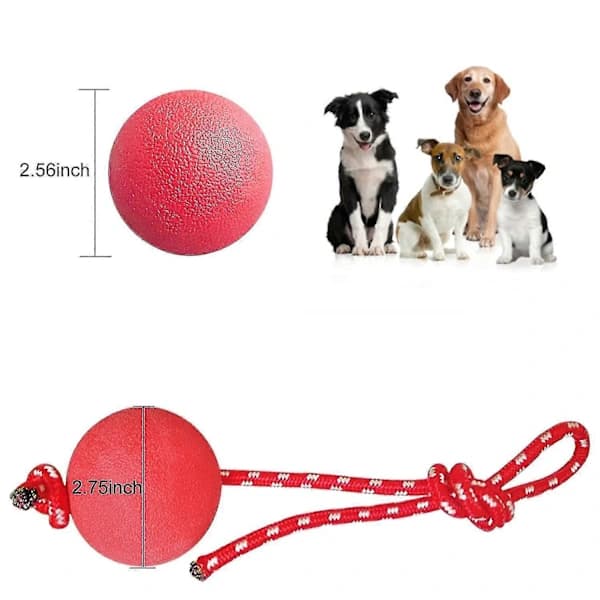 Repball Hundleke, 3 Deler Katte Tyggleker, Gummiball Rep Hundleker