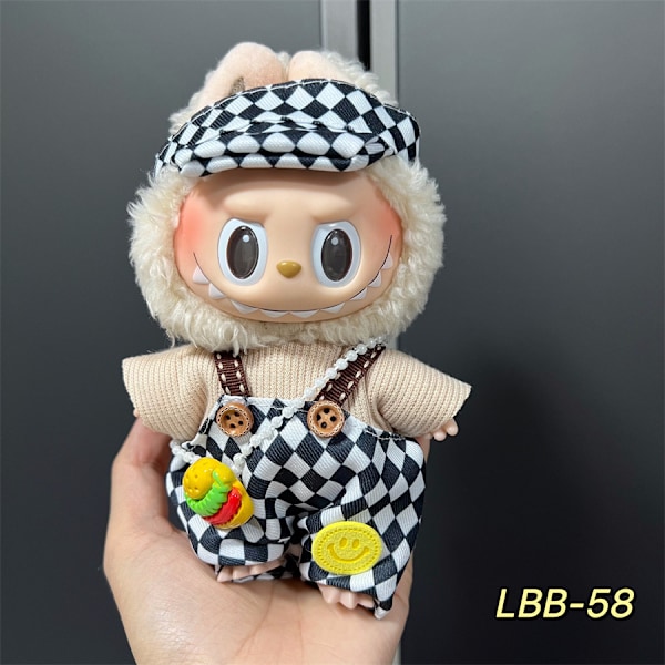 /NC/Labubu Kläder Klänning Labubu Märkeskläder Outfit 17cm Plyschdocka Liten Doft Vind Rem Klänningsset Labubu Kläder 16