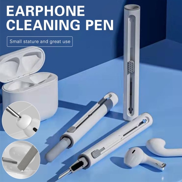 [NT] Lille Gap Cleaner Kit Bærbar Pen Design 3-i-1 multifunktionelle rengøringsværktøjer Blå