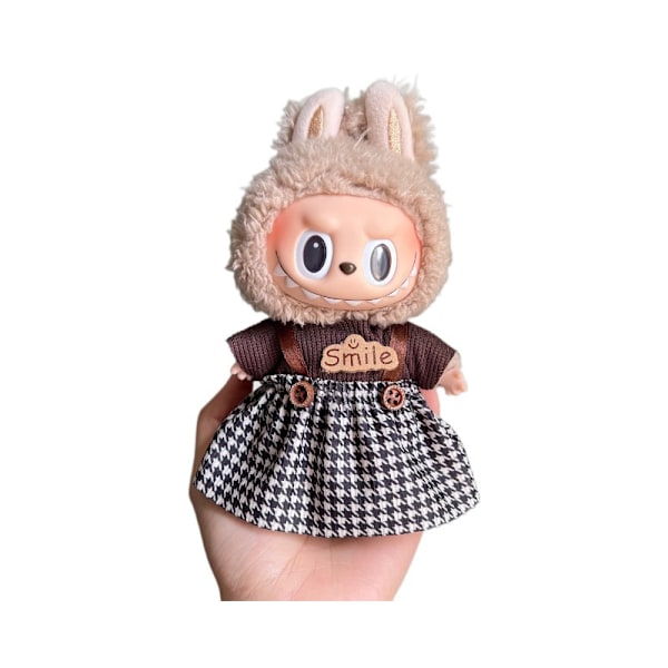 /NC/Labubu Vaatteet Mekko Labubu Merkki Asu Vaatteet 17cm Pehmolelu Pieni Tuoksu Tuuli Hihna Hame Setti Labubu Vaatteet 15