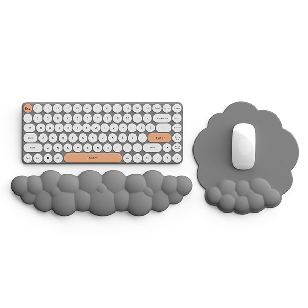 Håndledsstøtte Combo Muse Håndledsstøtte Ergonomisk Smertelindring Skrivebordstilbehør Skridsikker Håndfladestøtte Sæt grey