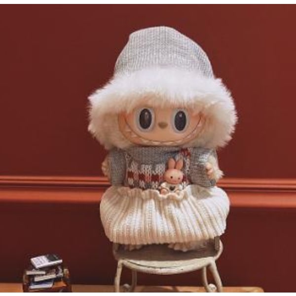 /NC/Tukkumyynti LABUBU Vauvanvaatteet Ensimmäinen ja Toinen Sukupolvi 17 cm Yllätyslaatikot Sisältäen Villapaidan Hatun ja Sokkonuken 10-15cm 4