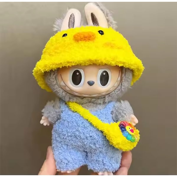 /NC/Kun Tøj 17cm Labubu Dukke Håndlavet Dekoration Klud Sweater Legetøj Klud Farverigt Sæt Labubu Tegneserie Kjole 17cm 47