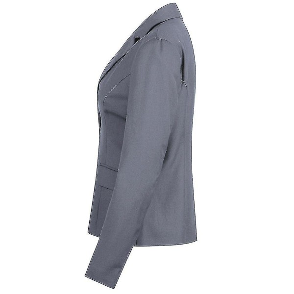 Dam 2-delad Office Lady Business Suit Set Fit Blazer Kjol M Light Gray