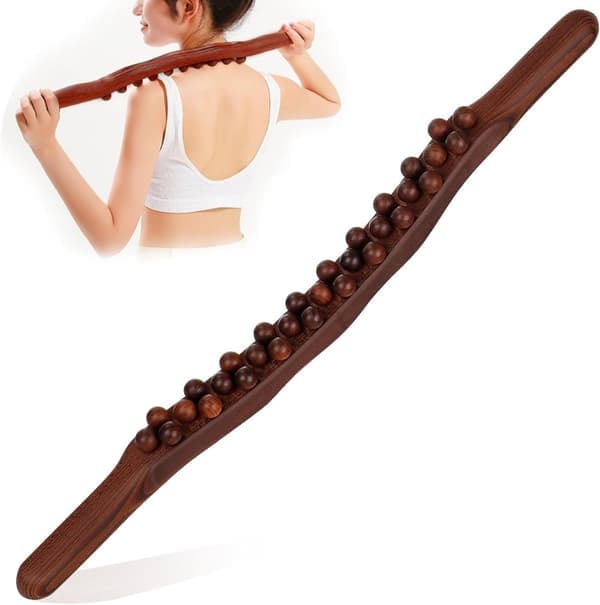 Massagepinne i trä, 31 kulor, ryggmassage roller, lymfdränage massage