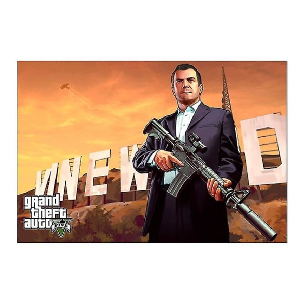 Ingen ram Grand Theft Auto 5 Game Poster Canvas Väggkonsttryck Målning Heminredning 60X120cm Style 3