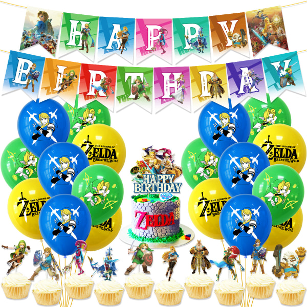The Legend of Zelda Party Decorations: Komplett set för en födelsedagsfest med Hyrule-tema! Package 2 30Pcs Balloons Set
