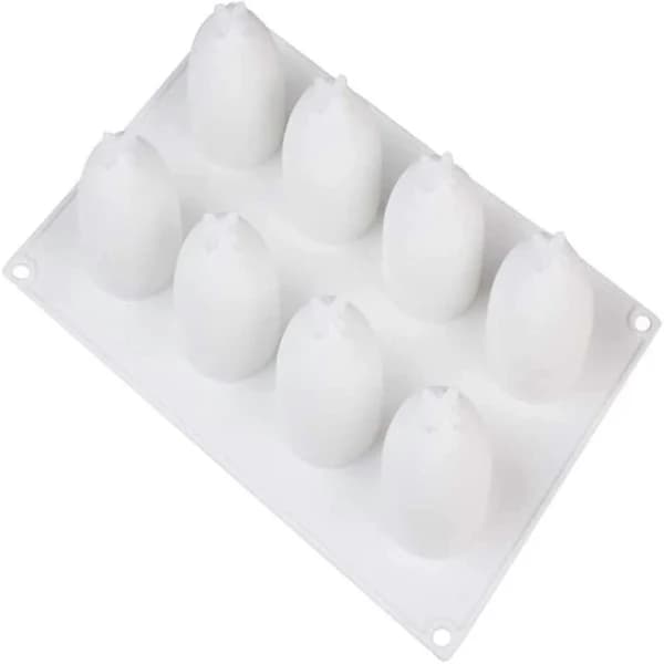 8 Hullers Æg Silikoneform Æggeform Chokoladeform Silikone Bageplade Bageform Muffin Form6417242330019