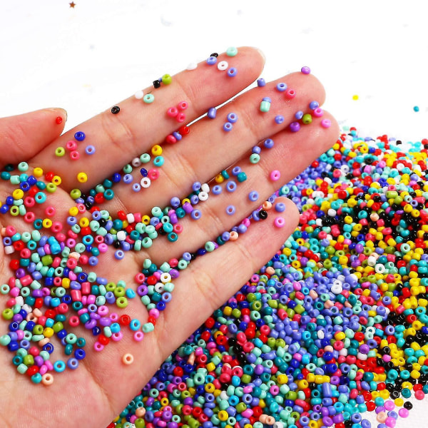 14400st glasfröpärlor 24 färger små pärlor Kit Armbandspärlor för smyckestillverkning