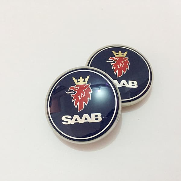 Saab 63MM 4-pack Saab Silver Navkapslar i en storlek