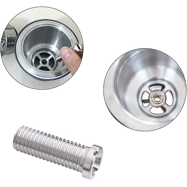 4 deler hul skrue for silventiler Vask Korgskruer Rustfritt stål Hulskrue 45mm Vaskekurv Hul skrue for kurvsiler for avløp