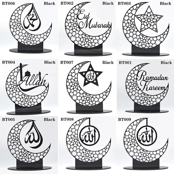Eid Mubarak Dekorasjon Ramadan Ornament SØLV BT008 BT008