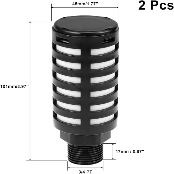 2 stk. Luftpneumatiske lyddempere Pneumatisk solenoid Stillhetsskott