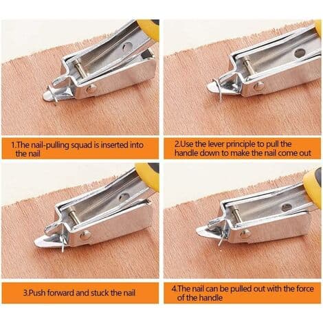 Staple Remover - Kraftig polstring Slitesterk spikerstiftfjerner med gummigrep/NC/