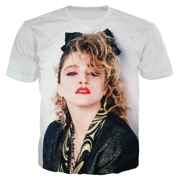 The Queen Of Pop Madonna 3d- printed T-shirt Herr Kvinnor Mode Casual Harajuku Style T-shirt Hip Hop Streetwear Oversized toppar Auburn XL