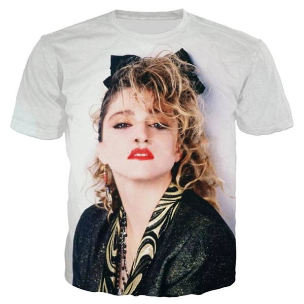 The Queen Of Pop Madonna 3d- printed T-shirt Herr Kvinnor Mode Casual Harajuku Style T-shirt Hip Hop Streetwear Oversized toppar Beige XL