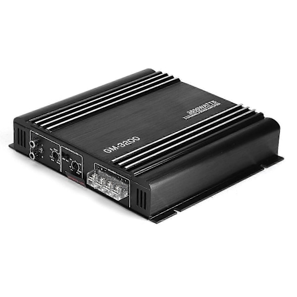 /NN/3800W 2-kanals bilforstærker: 12V Sort Aluminium Auto HiFi Stereo Forstærker