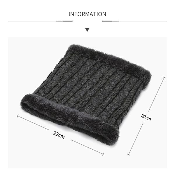 Stickad halsduk tjock krage NAVY marinblå