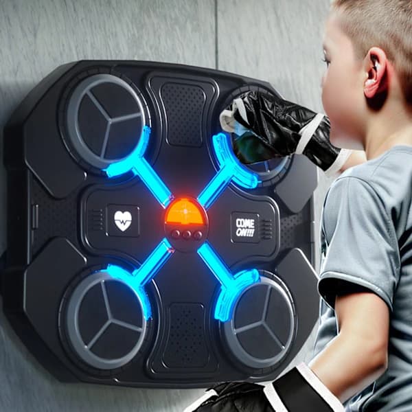 Elektrisk boksesæk til børn, blød boksesæk til drenge og piger Sort Bluetooth