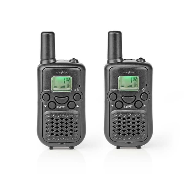 Walkie-talkie Set | 2 handenheter | Upp till 5 km | Frekvenskanaler: 8 | PTT / VOX | Upp till 2,5 timmar | Svart_NN