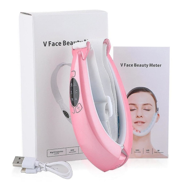 V-face Beauty Meter Shaping Massager Lifting Minska dubbelhakans bantning Pink