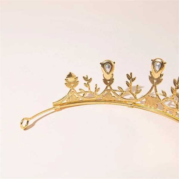 Rhinestone Dronning Krone Barokk Dronning Krone GULL Gull