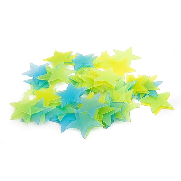 {NT}Väggdekoration - 100-pack självlysande stjärnor i blandade färger