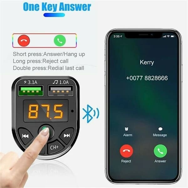 Bluetooth-auton FM MP3-soitin USB-laturi