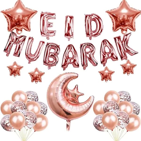 Eid Mubarak Ballonger ROSÉGULD
