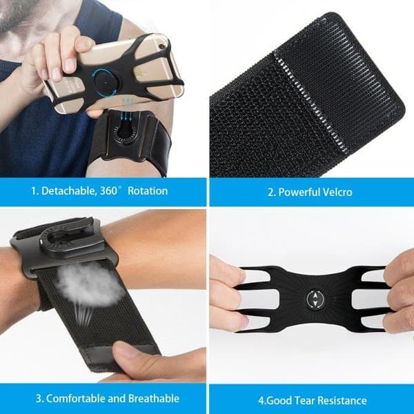 {NT} Armband med roterbart mobilfäste