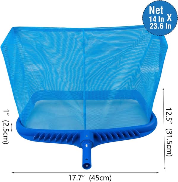 Pool Skimmer Net, Heavy Duty Leaf Rake, Cleaning Tool with Fine Mesh