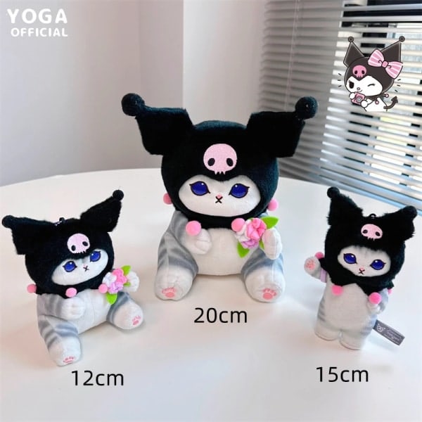 Kawaii Mofusand Sanrio Anime Hobby Tempura Friterad Klä upp Min Melody Kuromi Cinnamoroll Plyschdocka Väska Hänge Födelsedagspresent 15cm KT