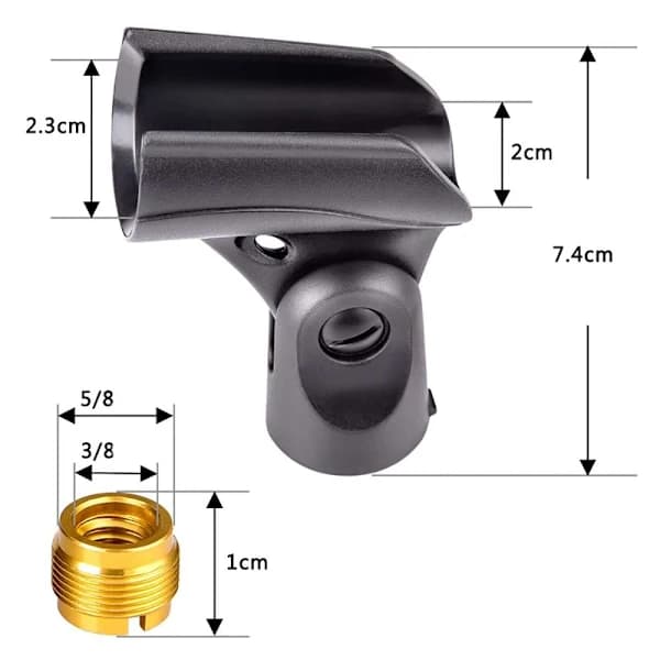 Mikrofonholder Mic Clip Skrueadapter