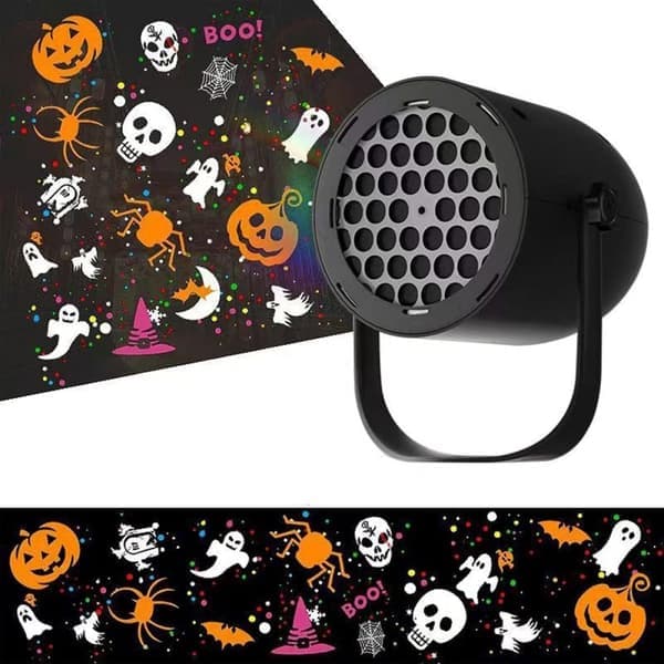 Halloween Projektor - Sort Projektionslys til Udendørs og Indendørs - 9,3x10,5x7,6 cm