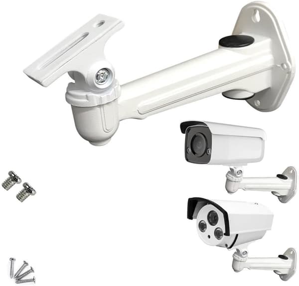Säkerhetskamera Väggfäste, Aluminium, 360° Justerbart, Inomhus Och Utomhusbruk, Med Installationshårdvara, Vit