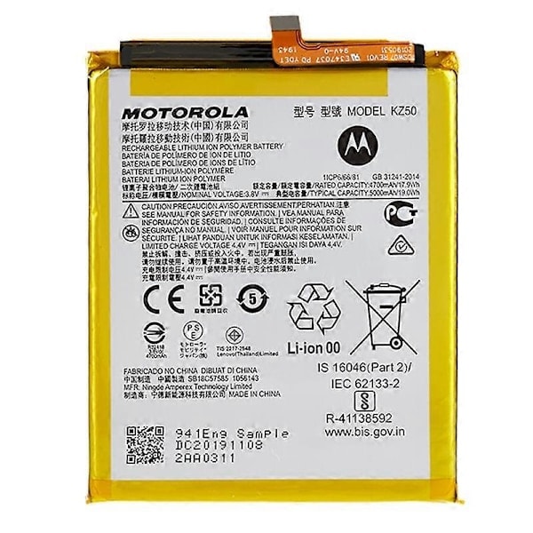 /NN/ Motorola Moto G8 Power 3.80V 4700mAh Li-ion -polymeeriakku, asennusosa (koodi: KZ50)