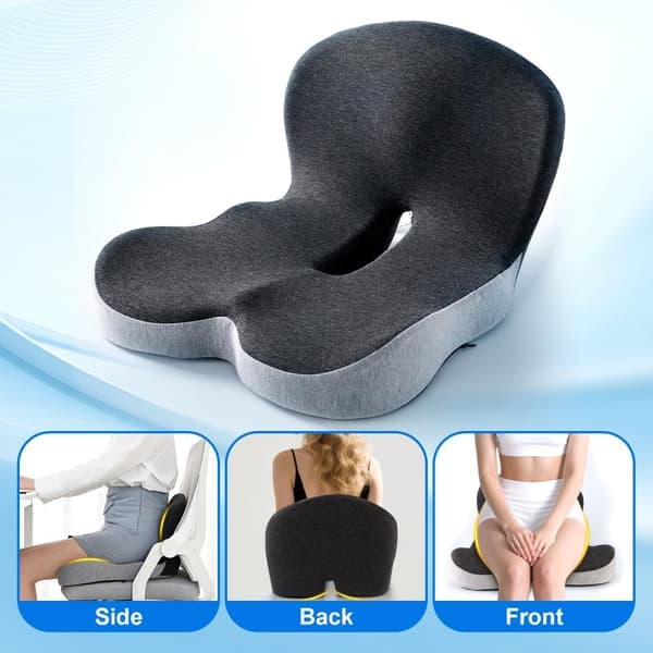 Ergonomisk Siddepude i Memoryskum - L-Form - Beskyttelse af Lænd