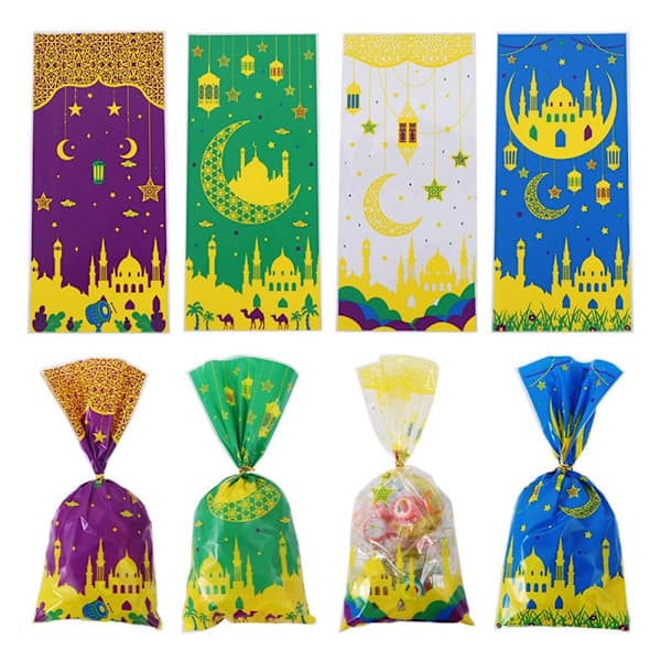 50 kpl Eid Mubarak -karkkipusseja muovia