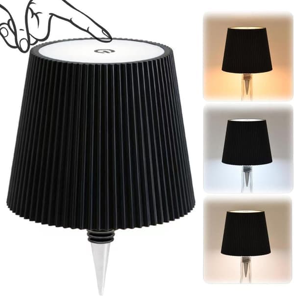 Ladattava pullonvarjostin LED-valolla ja 3 väritilalla