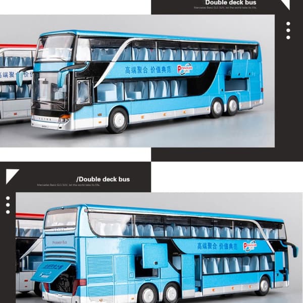 Legeringsbusmodel Dobbeltdækker Sightseeingbus HVID