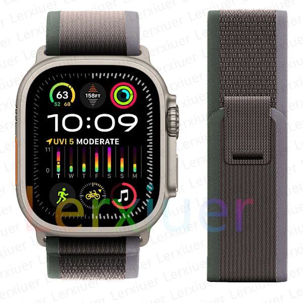 Trailrem til Apple Watch Ultra 2 rem 49mm 44mm 45mm 40mm 41mm 38mm 42mm 45 44 mm armbånd iWatch series 8 9 7 6 5 3 se Blå Sort Blue Black/NC/ 38 40 41mm Blue Black