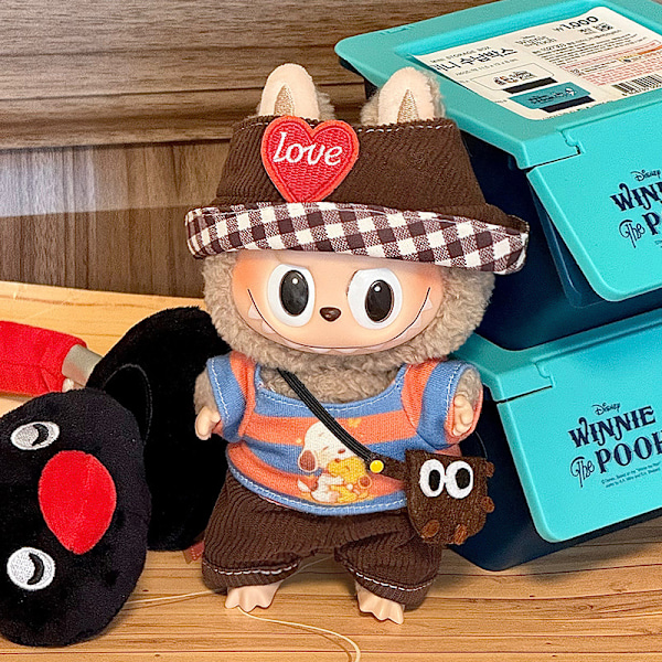 /NC/Heta Labubu Söta Babykläder, en Komplett Uppsättning Överrasknings Halloweenkostymer, Anpassade med Dina Egna Dockor Brown little traveler