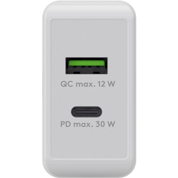 [NT] USB-C™ PD dobbel hurtiglader (30 W) hvit